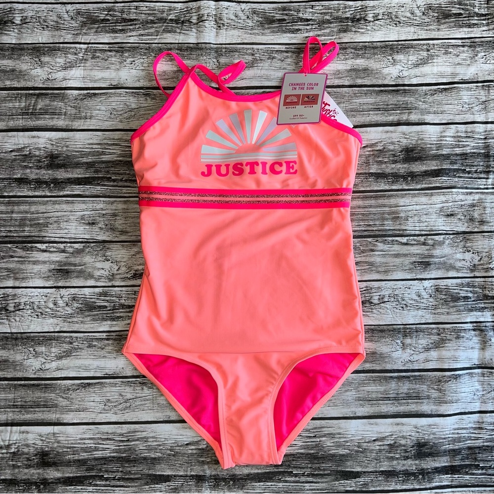 Justice girls bathing suit size 14
